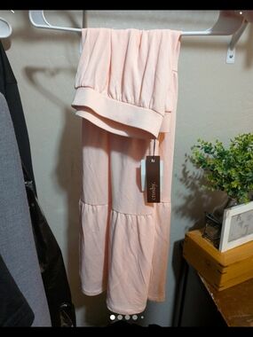 Crosby Tiered Pink Maxi Skirt NWT